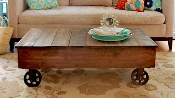 industrial factory cart coffee table free plans