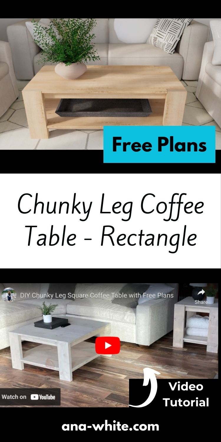 Chunky Leg Coffee Table - Rectangle