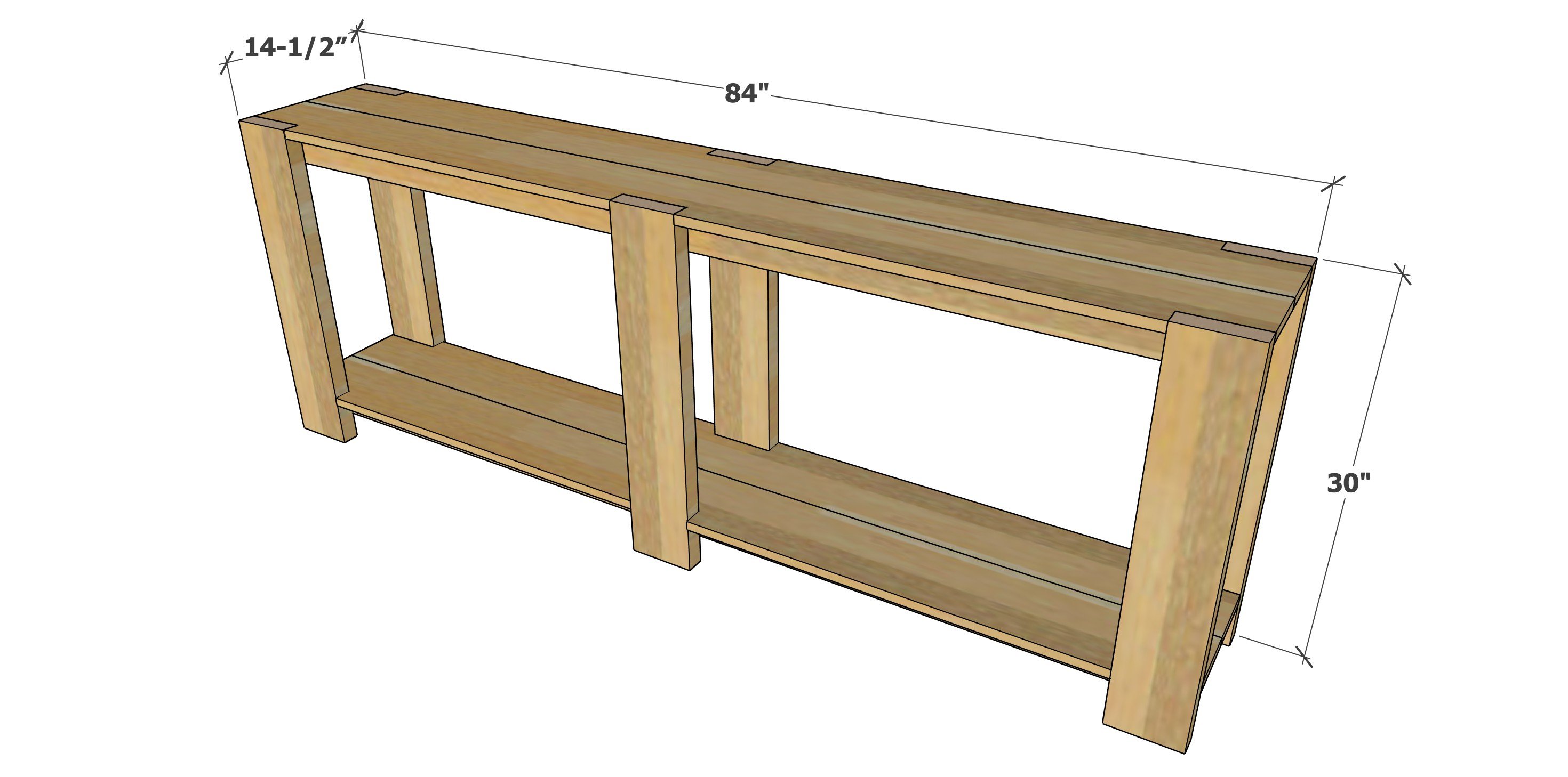 free extra long console table plans