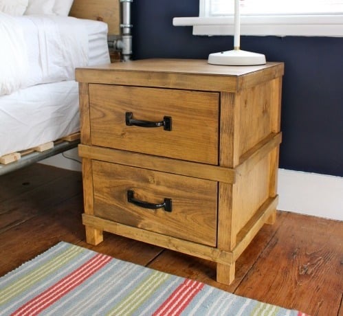 wood nightstand plans pottery barn knockoff