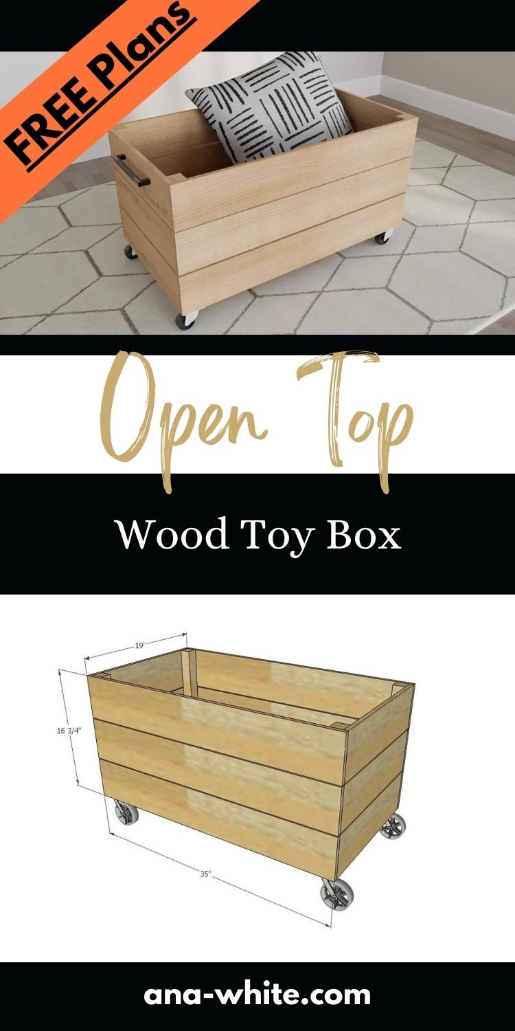 Simple Open Top Wood Toy Box 