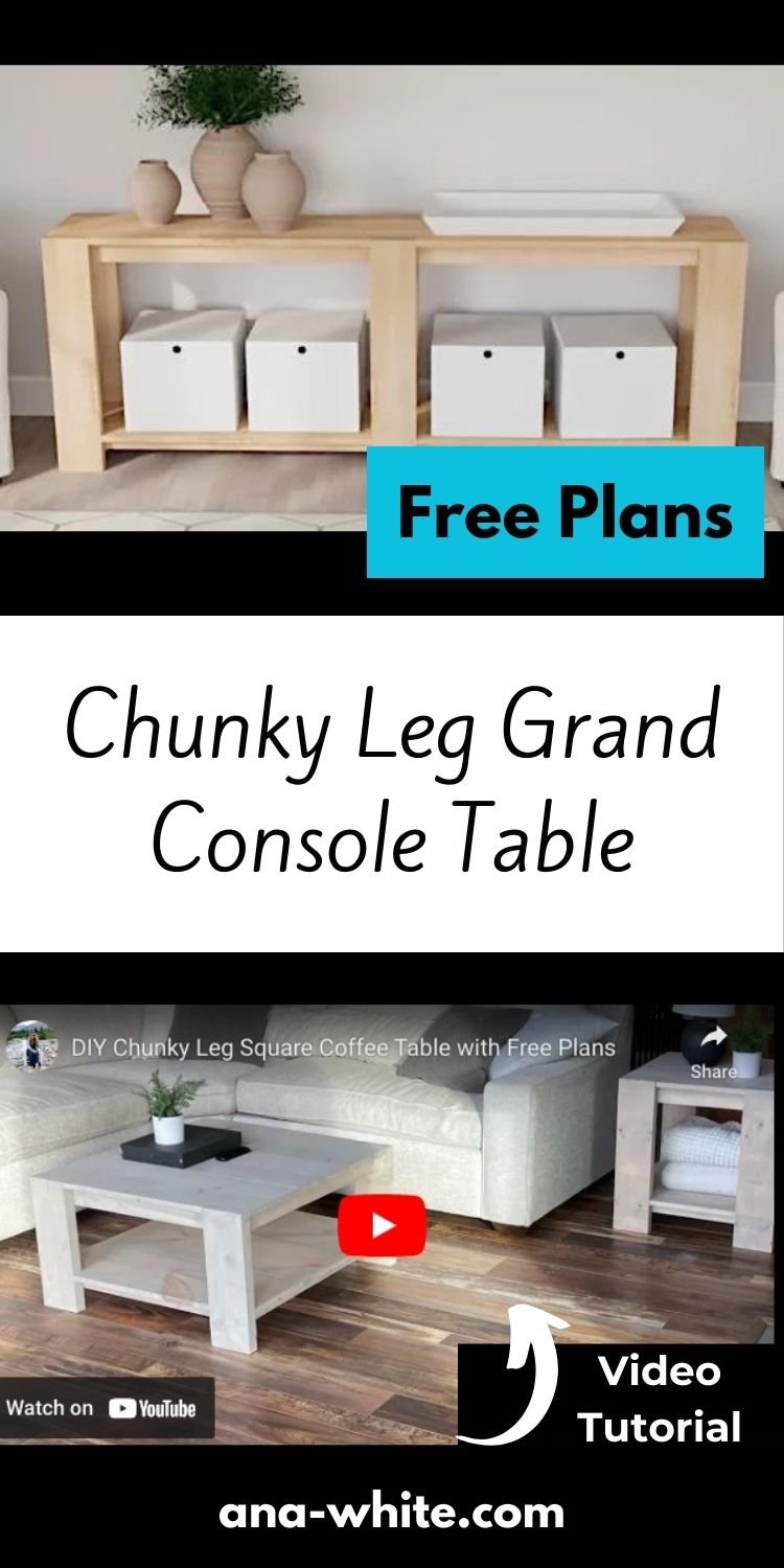 Chunky Leg Grand Console Table