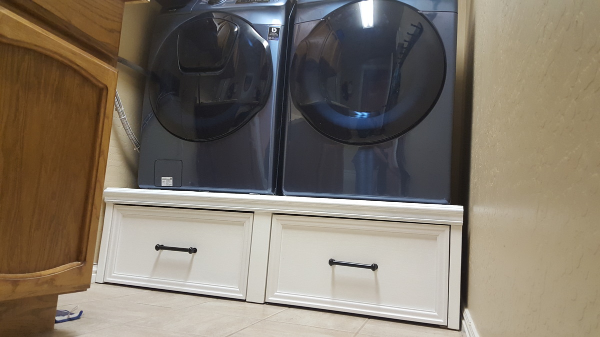 Ana White | Washer/Dryer Pedestal with Flush Front Drawers - DIY Projects