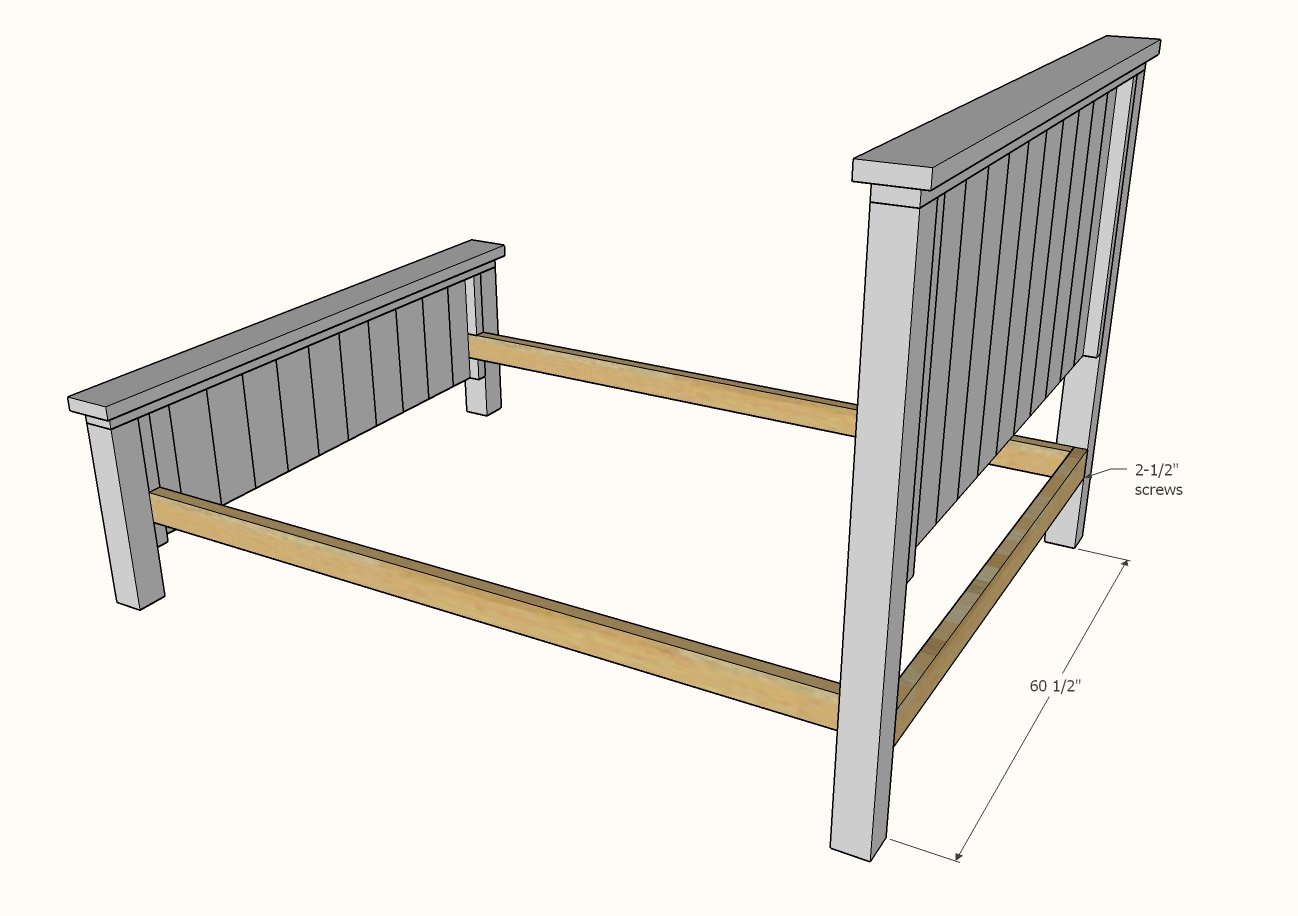 diagram showing bed frame assembly