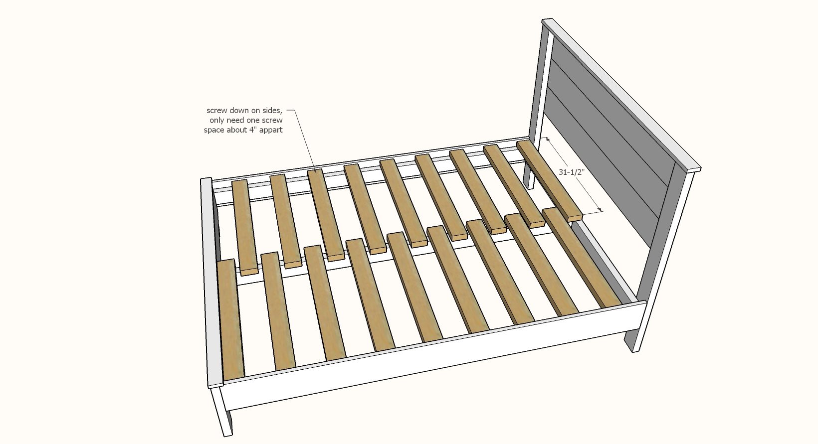 bed slats in bed frame