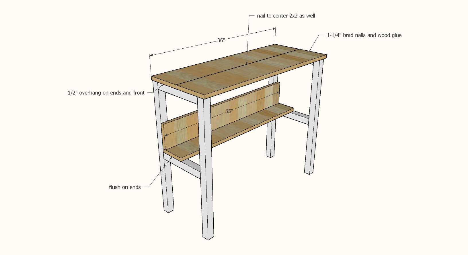 keyboard stand shelves and top diagram
