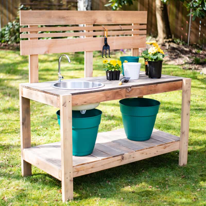 potting bench with sink