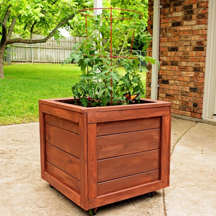 rolling planter box planter on casters planter on wheels moveable planter mobile planter
