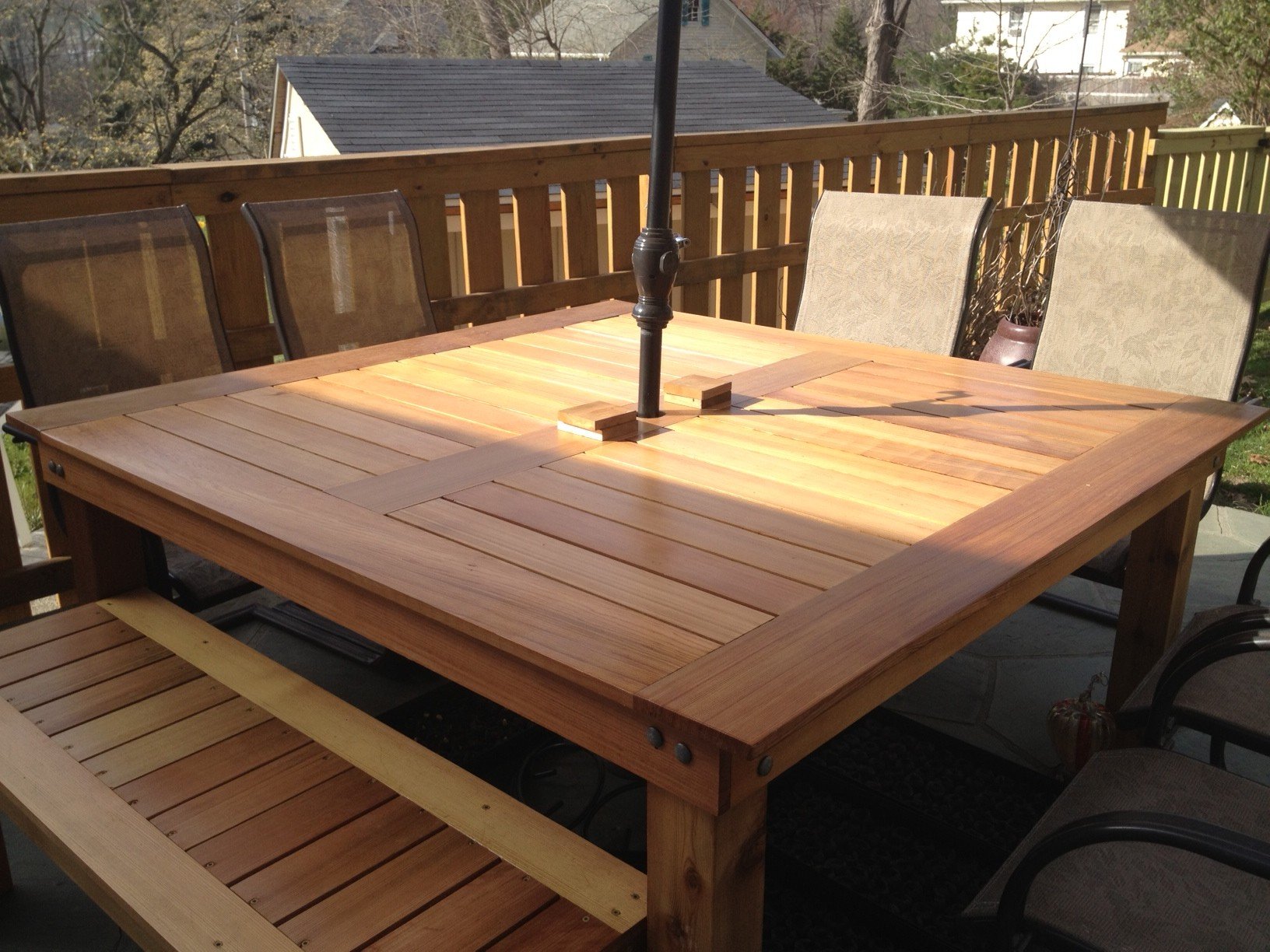 Ana White Simple Square Cedar Outdoor Dining Table - DIY 