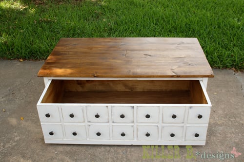 easy to build coffee table with large trundle drawer