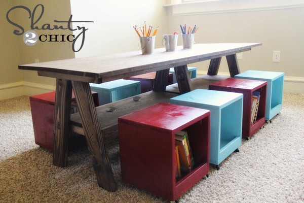 Ana White Double Trestle Play Table - DIY Projects