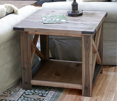 rustic x end table plans