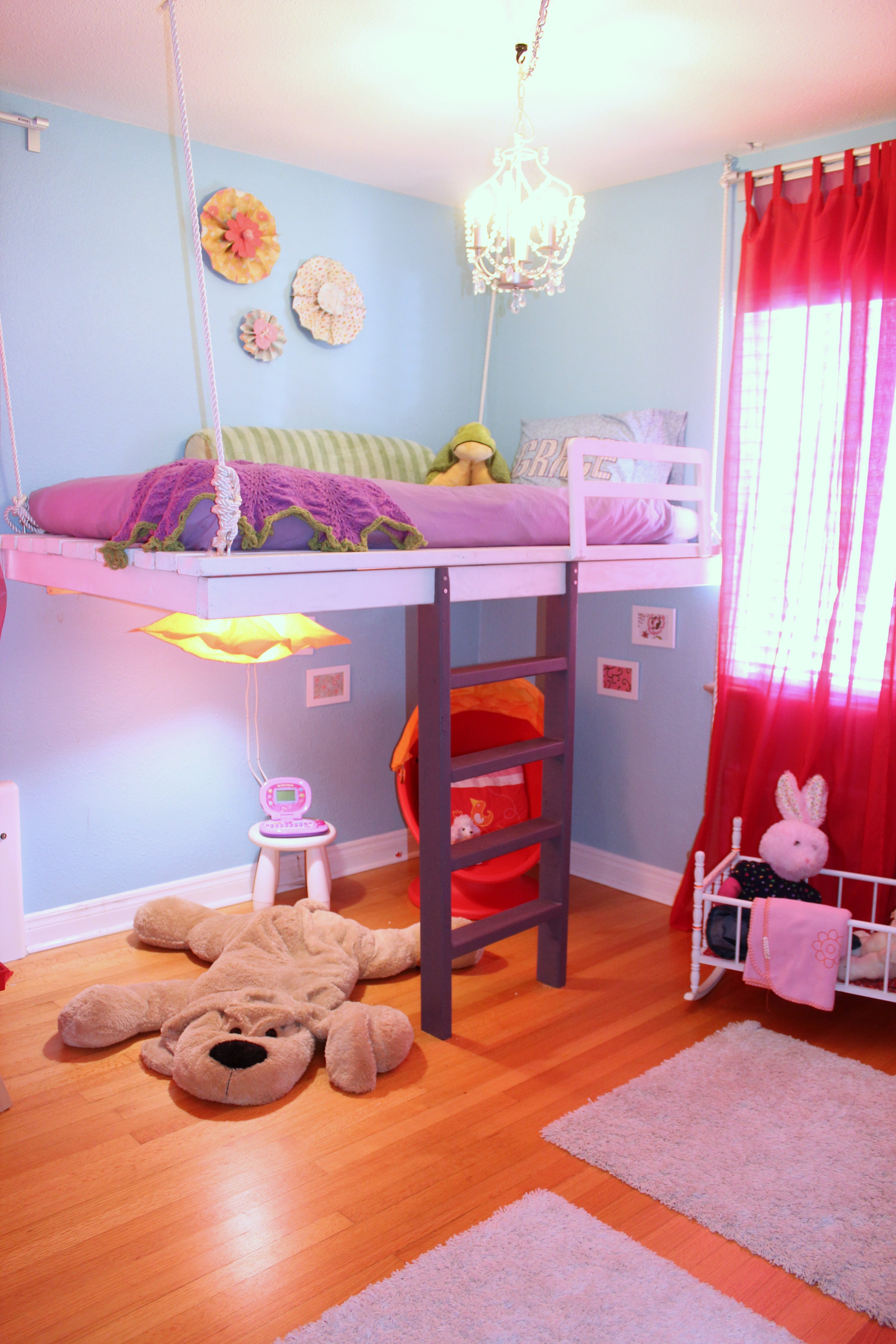loft bed diy build ana daughters win heart hanging bedroom beds plans rooms cute built floating fun idea floor cool