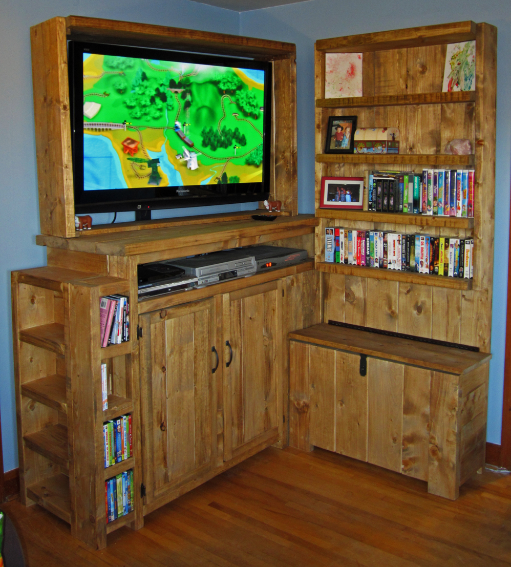 Rustic Entertainment Center with Toy Storage