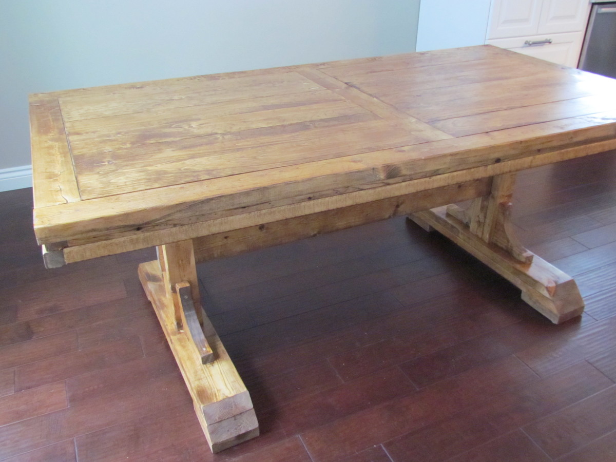 Double Pedestal Farmhouse Table  Do It Yourself Home Projects from 