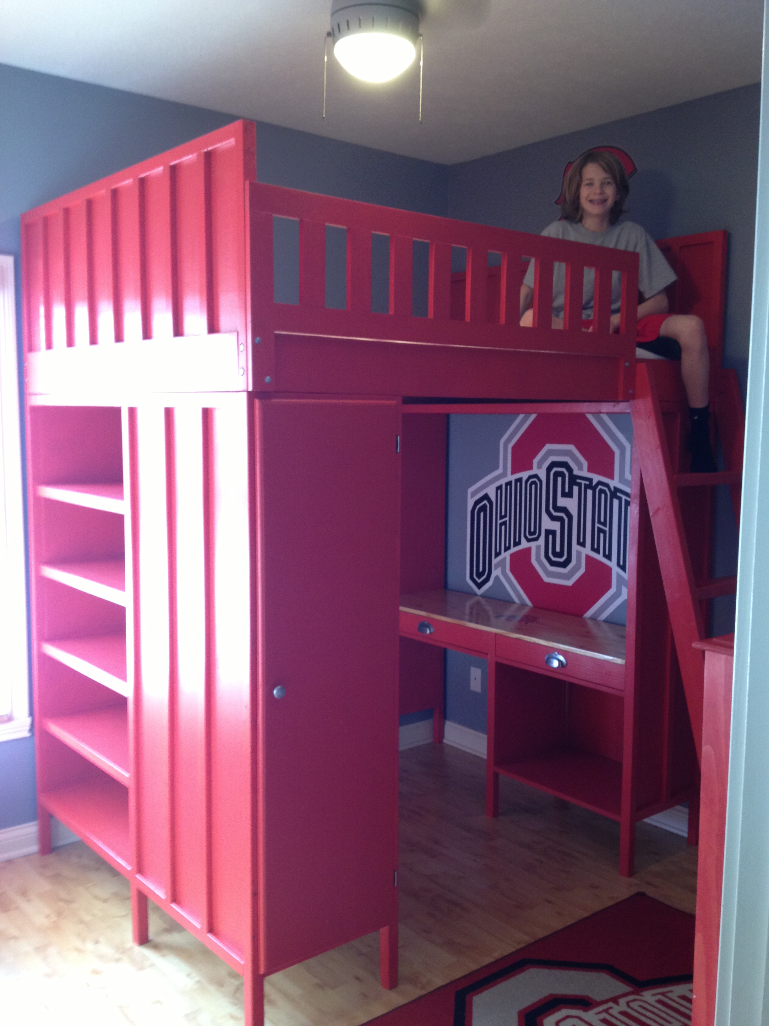 bed loft ohio state cabin osu bedroom ana beds bunk projects lumberjocks football buckeyes