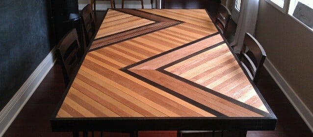 Chevron Pattern Dining Table Top