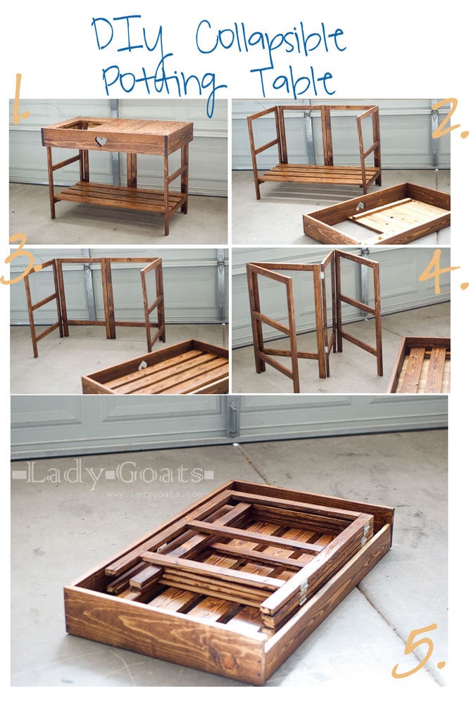 Ana White Collapsible Potting Table - DIY Projects