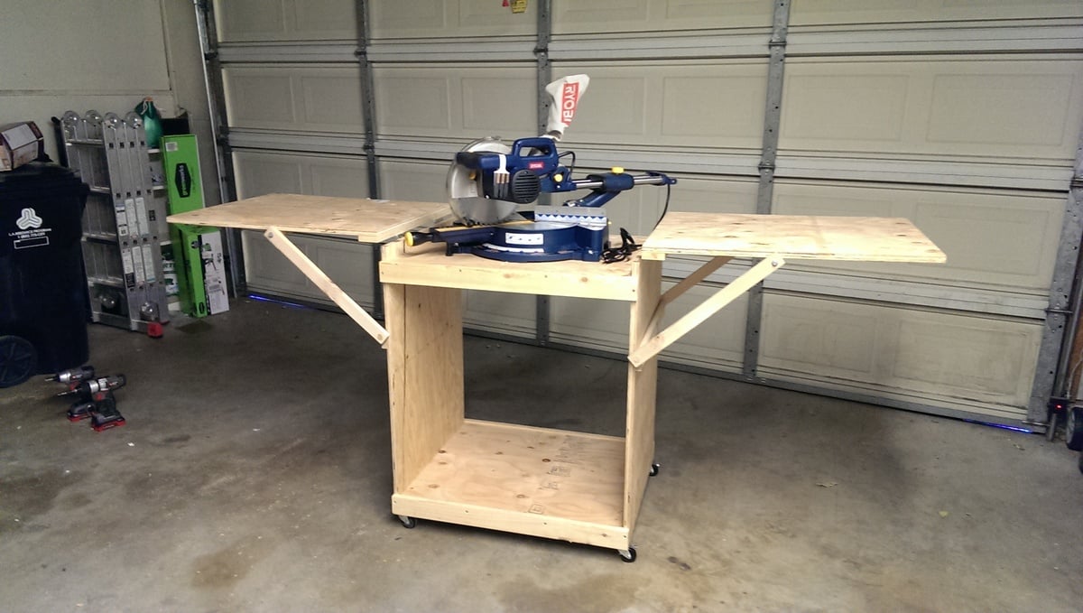 Miter saw rolling cart  Home Projects/DIY  Pinterest