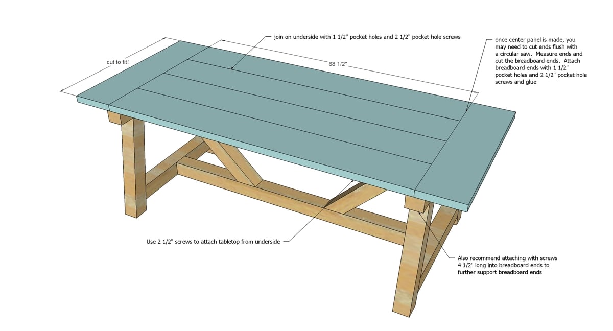 Ana White | 4x4 Truss Beam Table - DIY Projects
