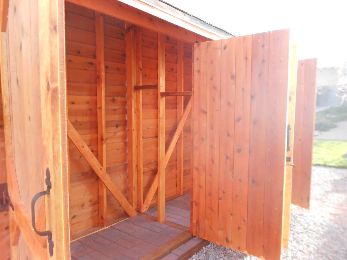 Double Wide Cedar Fence Picket Storage Shed | Ana White