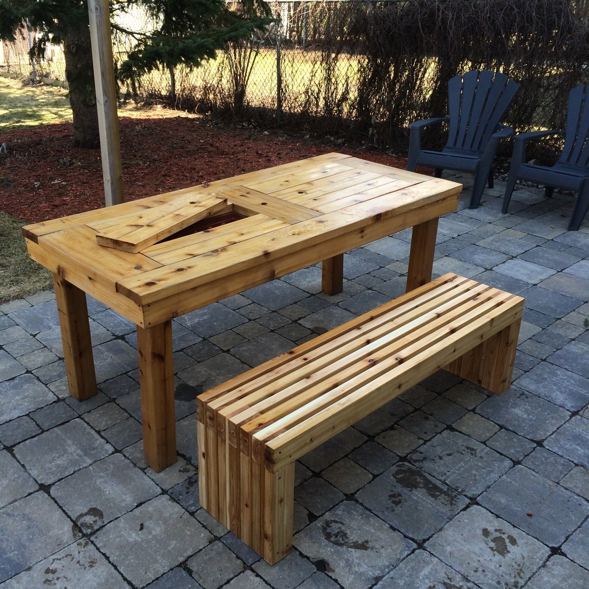 Ana White Diy Patio Table Bench Diy Projects focus for Patio Bench Table