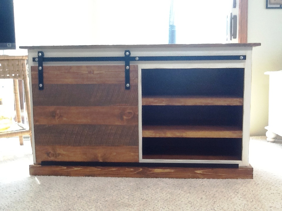 ana white | sliding door tv stand - diy projects