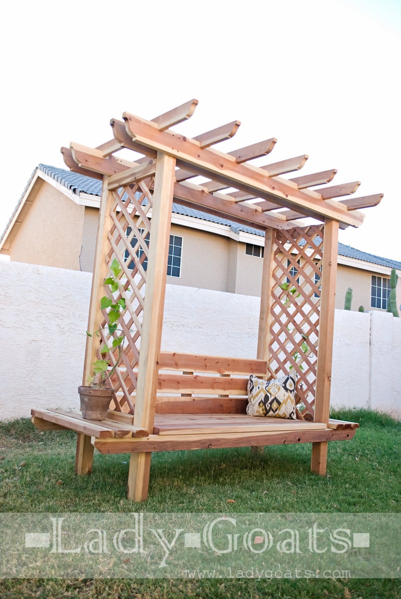 Ana White | Outdoor Bench with Arbor - DIY Projects