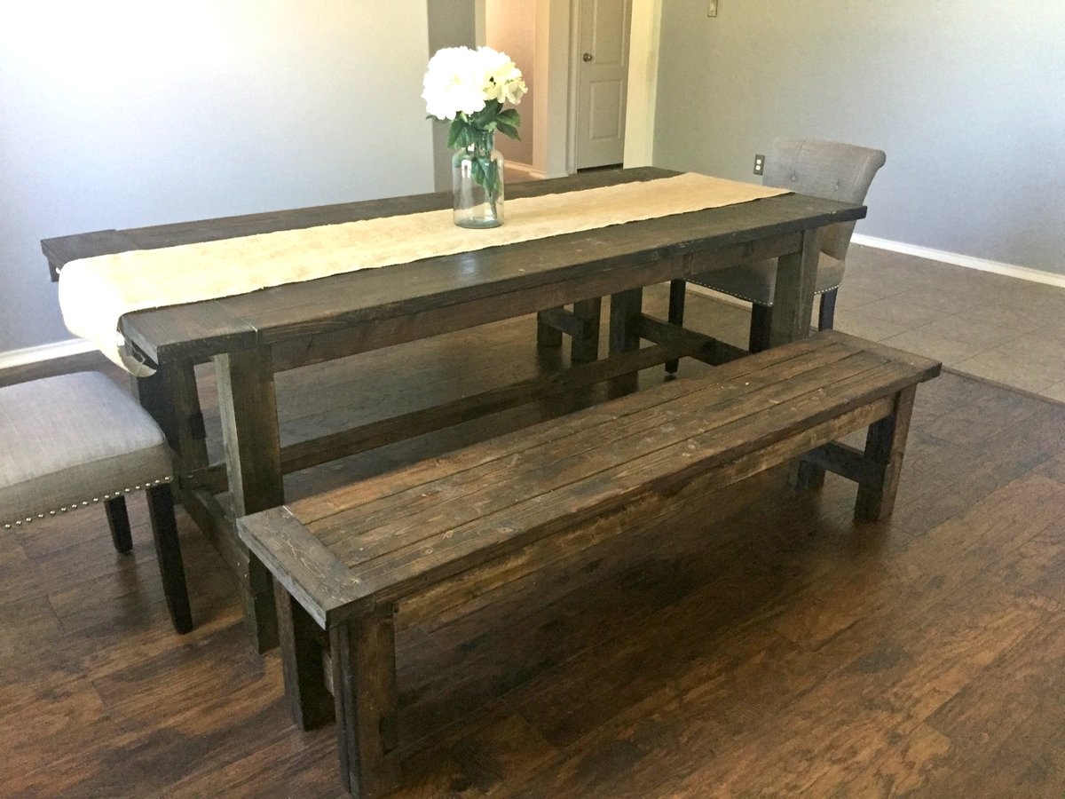Diy Dining Room Table And Bench