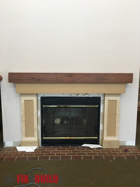 Fireplace and Mantel in Progress