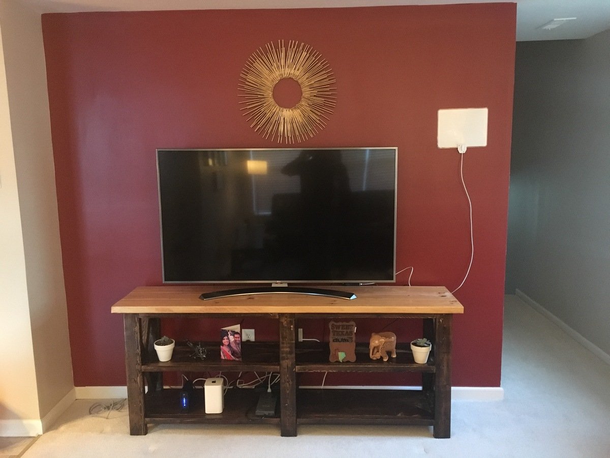 Ana White | TV Stand with 2 different stains - DIY Projects