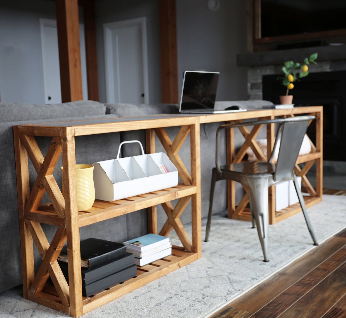 $20 Modern Farmhouse Console Table - Inspired by Pottery Barn Grove Console Table