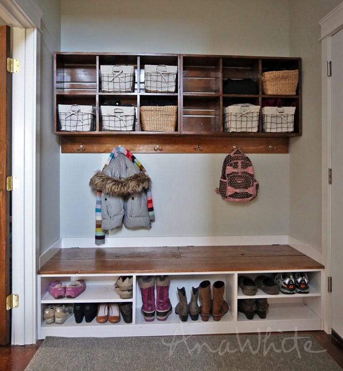 wall cubby shelves with hooks