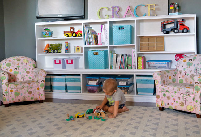 Toy Storage Hutch With Cubbies And, Wooden Toy Storage Shelves
