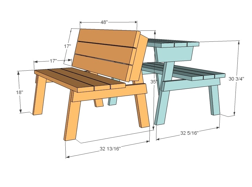 plans to build a picnic table bench | Quick Woodworking 