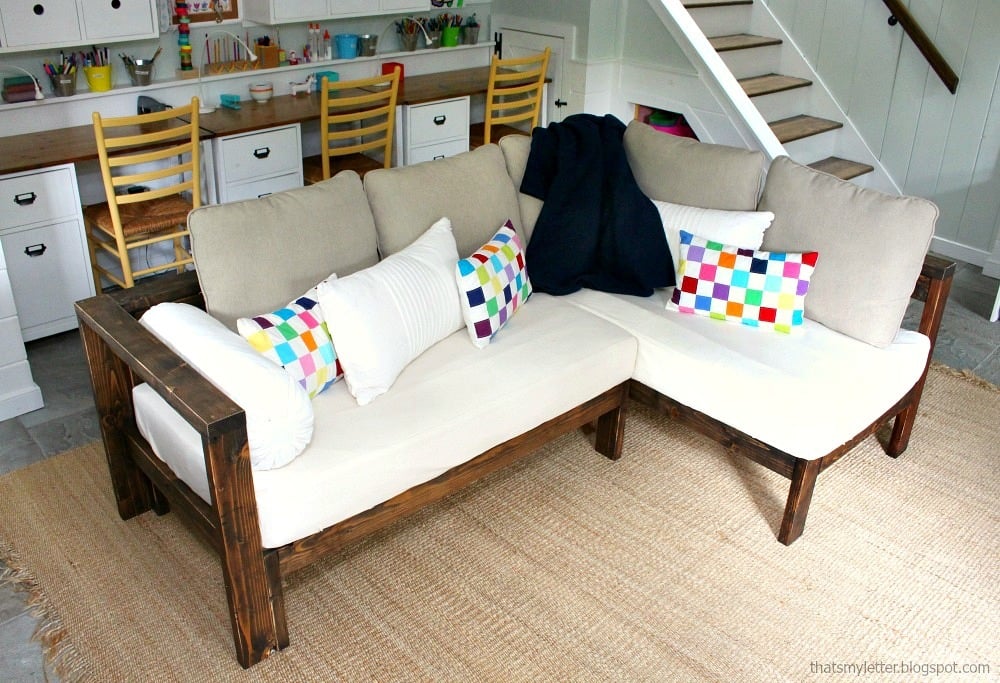 Kids Couch - 2x4 DIY Sectional with Crib Mattress Cushions ...