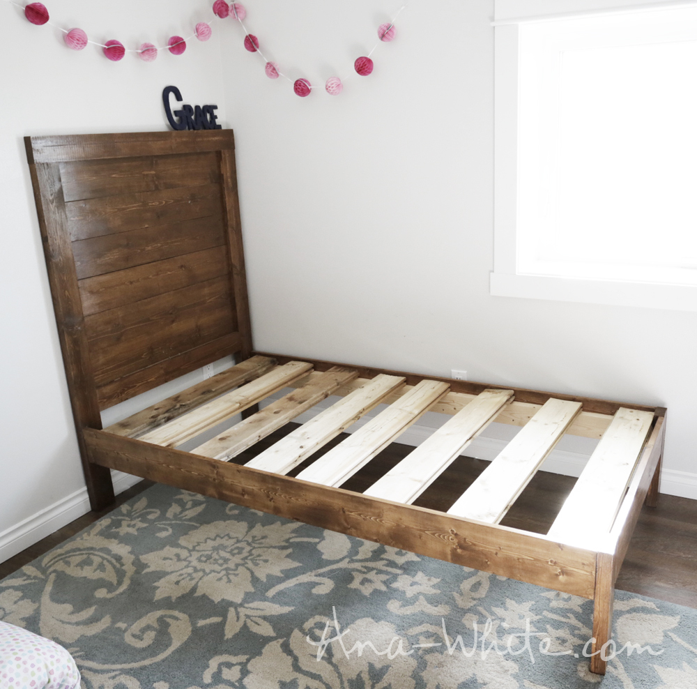 Simple Planked Wood Bed Ana White