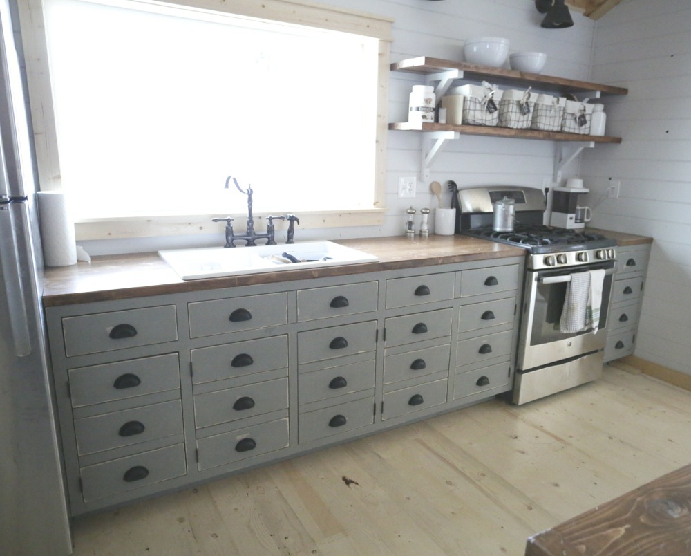 Ana White Open Shelves For Our Cabin Kitchen DIY Projects
