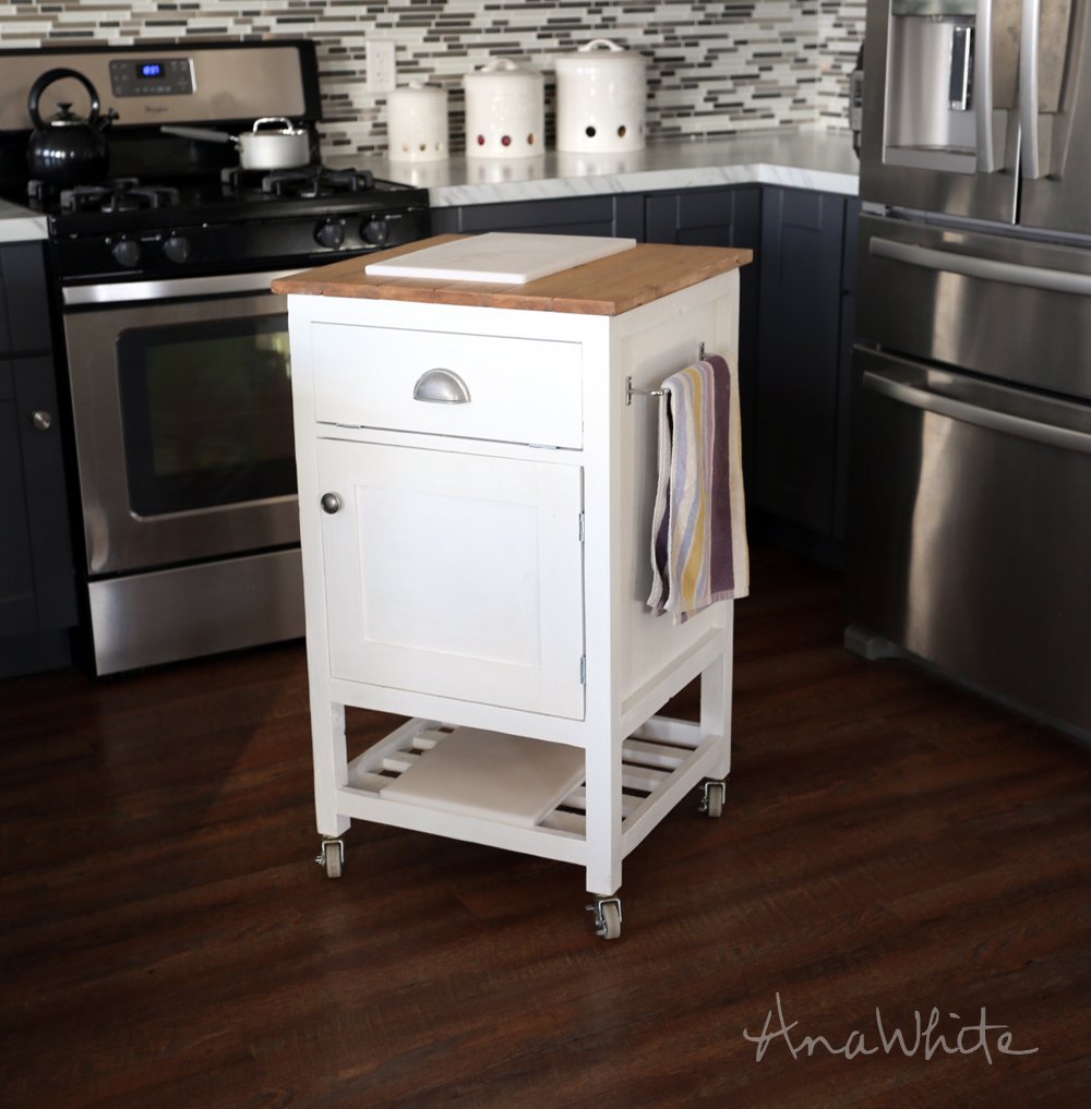 Ana White HOW TO Small Kitchen Island Prep Cart With Compost