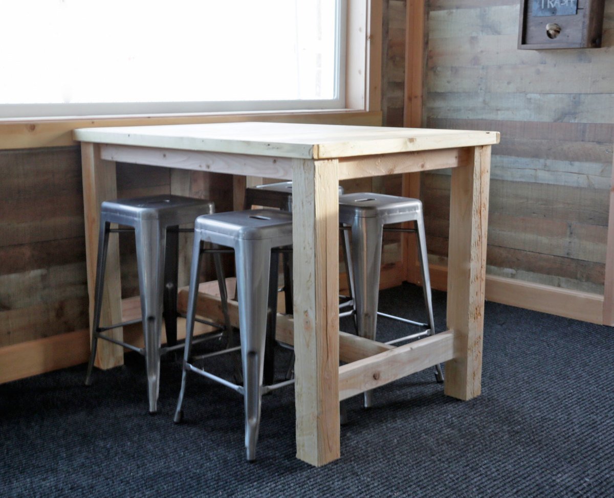 Counter Height Farmhouse Table For Four, Bar Height Table And Stools