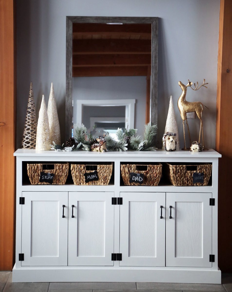Entryway Console With Open Shelves Double Width Ana White