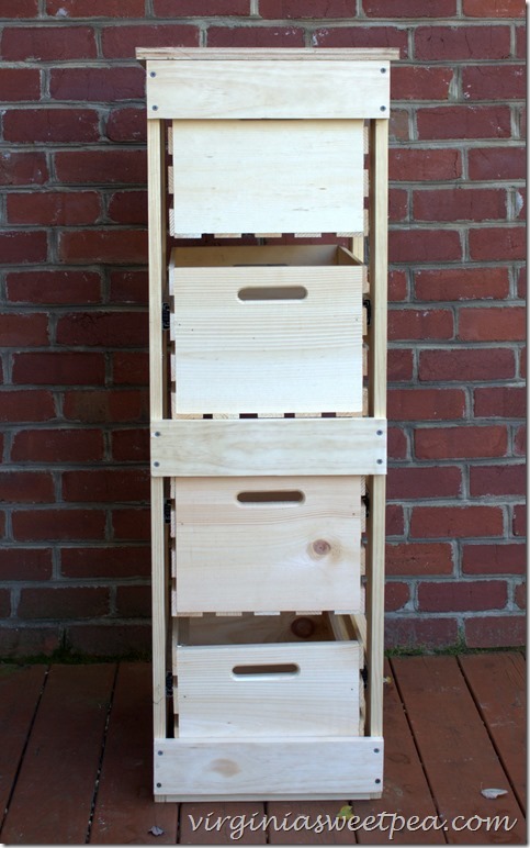 ana white | diy crate cabinet with sliding drawers featuring