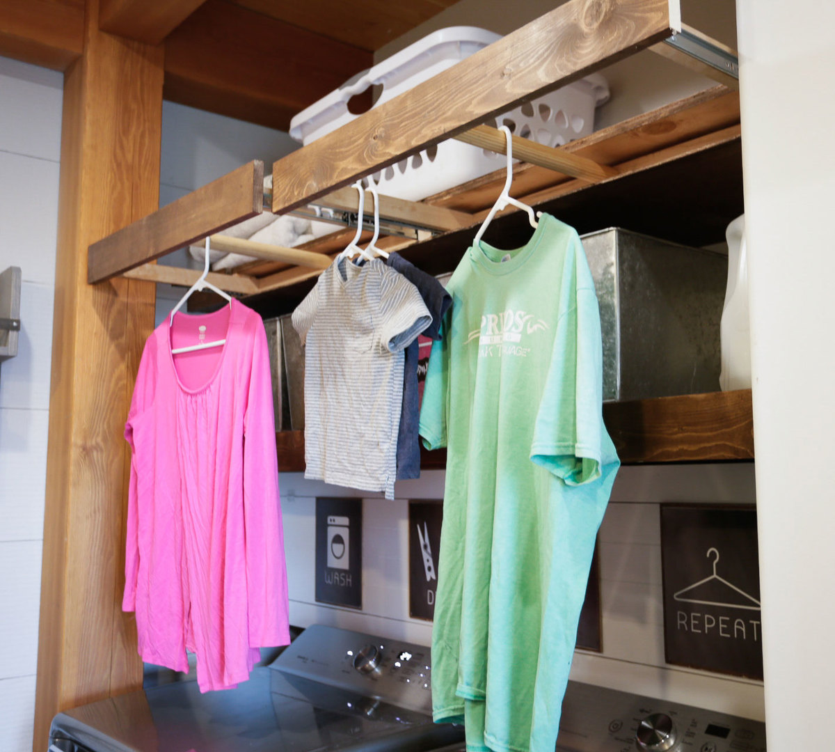 Laundry Room Slide Out Drying Racks Design Ideas