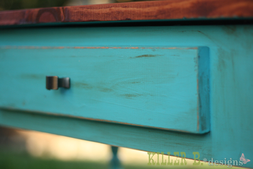 distressed turquoise with chocolate glaze | ana white woodworking