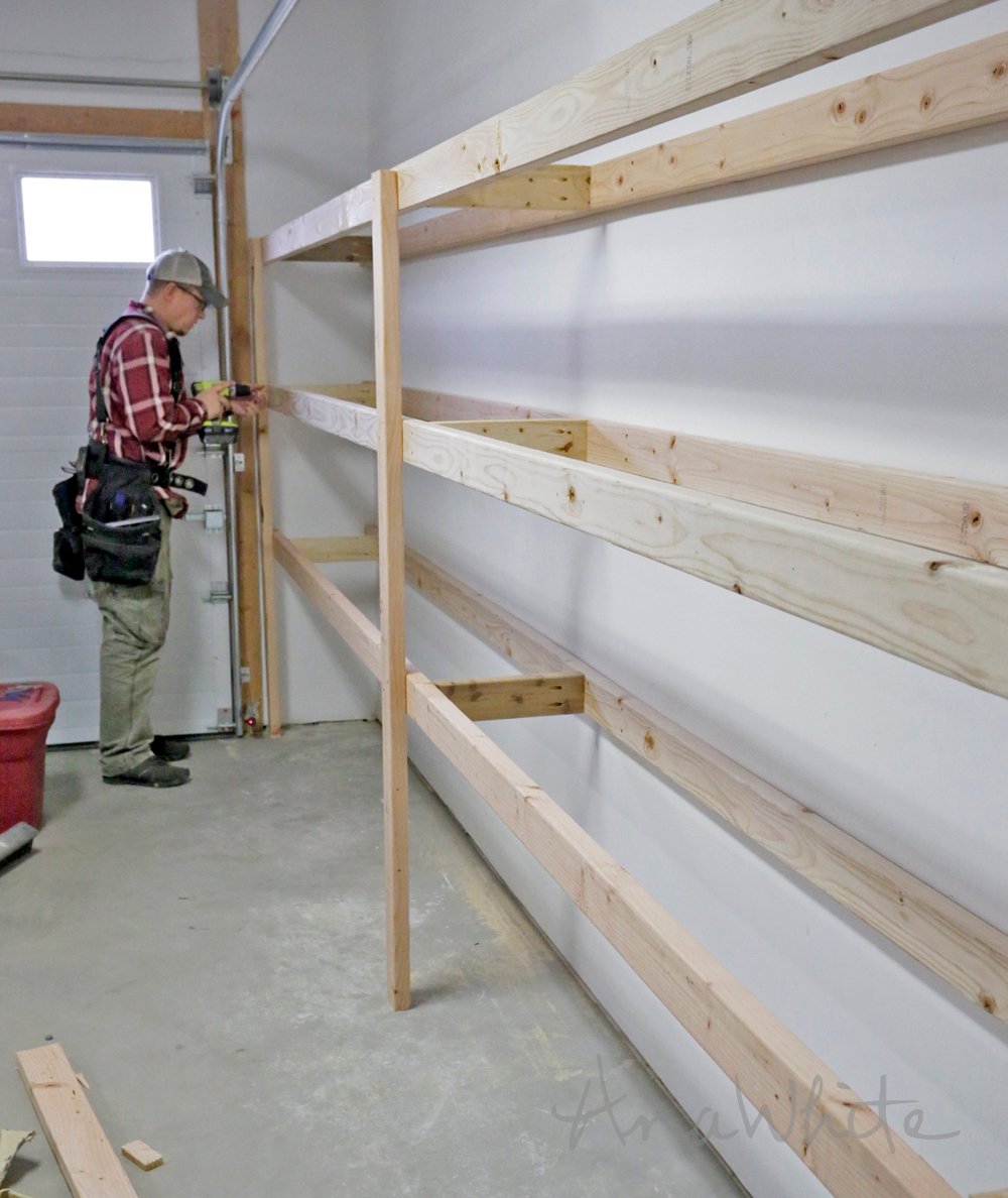 ana white | easy and fast diy garage or basement shelving for tote