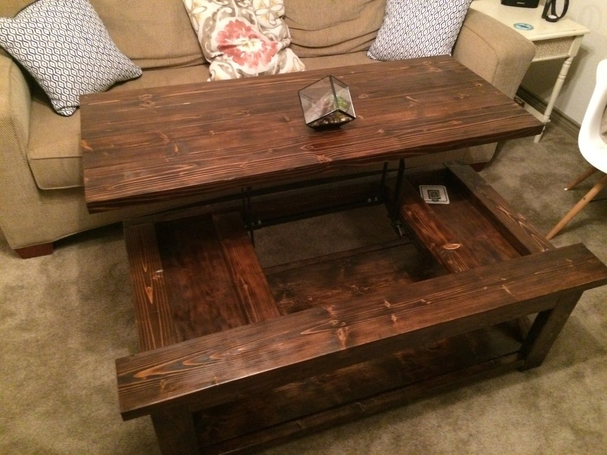 DIY Lift Top Coffee Table - Rustic X Style | Ana White