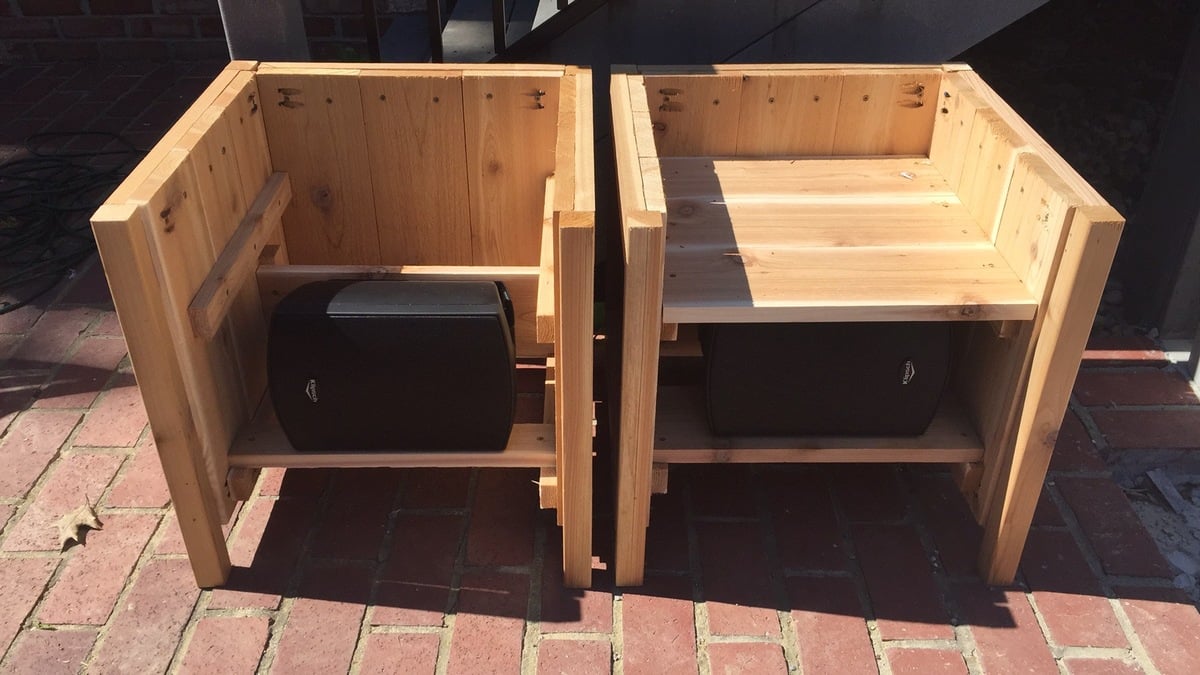 Ana White Cedar Planter Outdoor Speakers - DIY Projects