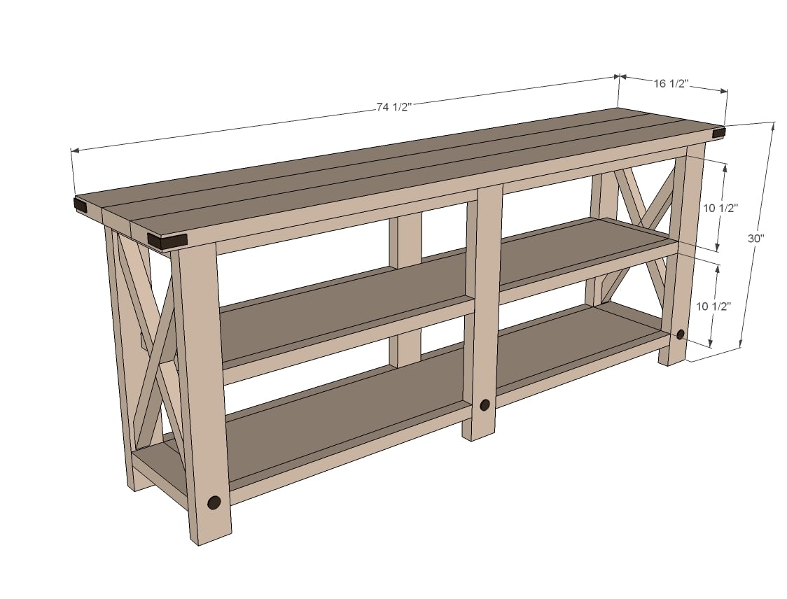 rustic x bench plans dimensions diagram