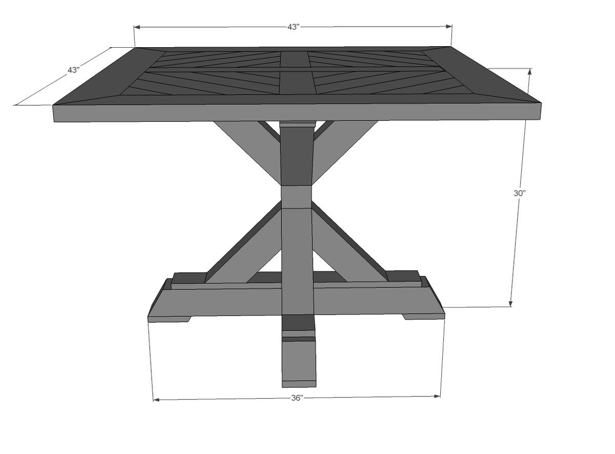 dimensions for farmhouse pedestal table