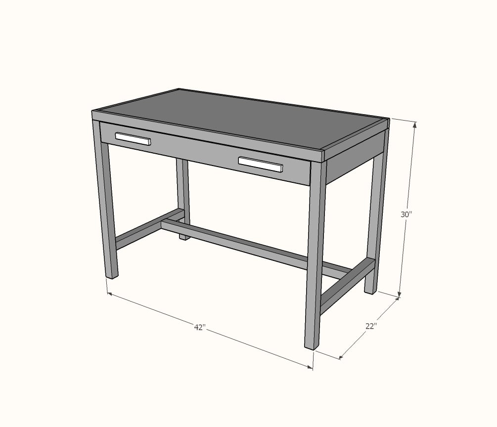 simple writing desk dimensions